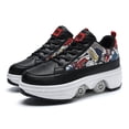 thumbnail image 2 of Zapatillas de deporte con ruedas, zapatos deformables para mujer, zapatos de Parkour, cuatro ruedas, patines para hombres, regalos de cumpleaños para niños, 2 of 4