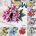 thumbnail image 1 of Virtual Warehouse Flores de lirio simuladas 10 flores de seda de lirio Flores de boda Decoración del hogar Orquídea tigre Decoración de flores de seda simulada 1 paquete 10 ANGGREK Otros, 1 of 2