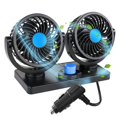 thumbnail image 1 of Ventilador de aire de refrigeración para coche, circulador de aire de refrigeración eléctrico de doble cabezal de 12 V, ventilador automático giratorio de 360 ​​grados para sedán SUV/RV/barc, 1 of 5