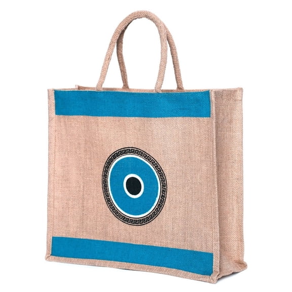 ATOTE Jute Lunch Bag with Zipper and Handle, Eco-Friendly Handmade Unisex Lunch Box Carry Bag for Office, Travel & Daily Use, Set of 1 Pcs