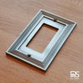 thumbnail image 2 of Rio Salto Estate Collection Brushed Nickel Silver Decorative Rocker Light Switch Plate Outlet Cover Wall Plate 4 Pack  1 Gang 5" x 3.13" Metal Home Upgrade Midsize Premium Heavy-Gauge Wall Plates, 2 of 9
