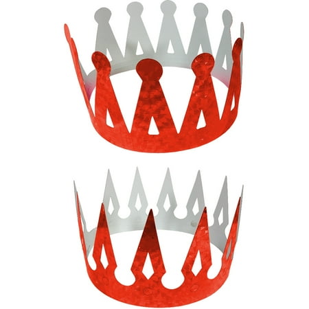 Renaissance Medieval Fantasy King Set Of 2 Red Crowns Costume Accessory