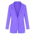 thumbnail image 5 of OWMEOT Women's 2 Piece Outfits Single Button Blazers and Dressy Wide Leg Shorts Sets Business Casual Blazer Short Suits Workwear, 5 of 8