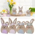 thumbnail image 2 of 4PC Wooden Easter Bunny Table Decorations Easter Peeps Decor Spring Wood Bunnies Rabbit Ornament Farmhouse Tabletop Decor for Party Tiered Tray Mantle Desk Office Home Party Patio Yard Decor, 2 of 9