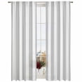 thumbnail image 2 of Grey Striped Semi Sheer Window Curtains 84 Inches Long, Modern Farmhouse Gray White Stripes Rod Pocket Voile Silky Chiffon Curtain Light Filtering Drapes for Living Room, Kitchen, 52"x84", 2 Panels, 2 of 9