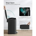 thumbnail image 6 of 5.2-Gallon (20L) Trash Can, Garbage Can with Lid, Step Trash Bin for Kitchen, Stainless Steel, Soft Close and Stays Open, Inner Bucket, Includes 15 Trash Bags, Black, 6 of 7