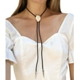 thumbnail image 6 of Daisy Del Sol White Howlite Stone Bolo Tie Braided Vegan Faux Leather Silver Tips Handmade Necklace Adjustable Boho Bohemian Western Jewelry, 6 of 7