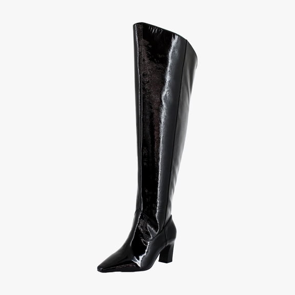 Vince Camuto Shalie Extra Wide Calf Women's Boots Black Naplack Size 7 W