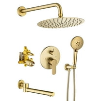 Rainlex One-Handle 1-Spray Brushed Gold Bathtub Shower Faucet