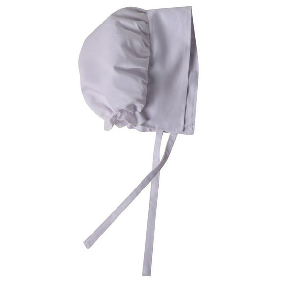 Making Believe Girls Classic Calico Pioneer Bonnet - 4-8 Years - White