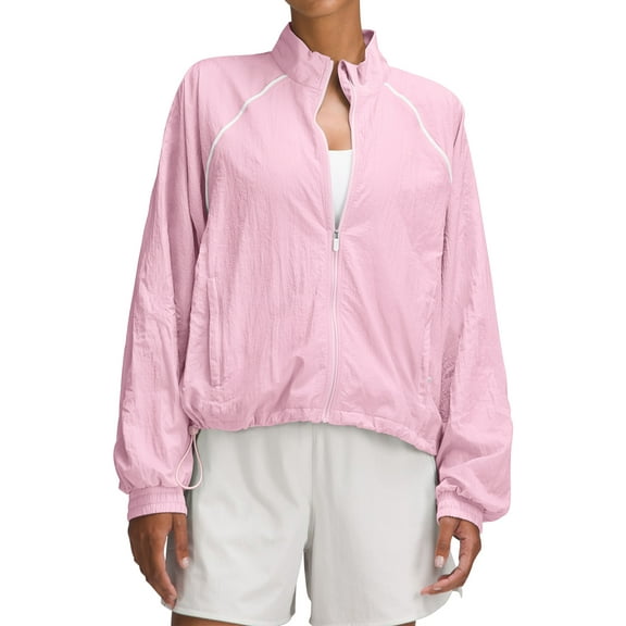 Rosvigor Womens Lightweight Jacket Windbreaker Jackets Gym Cropped Shirts for Women Hiking Jackets