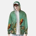 thumbnail image 2 of Vsdgher Sweat à Capuche Rétro Imprimé Oiseaux pour Hommes Femmes, Manches Longues Protection Solaire Pêche pour Course Natation-TG, 2 of 7