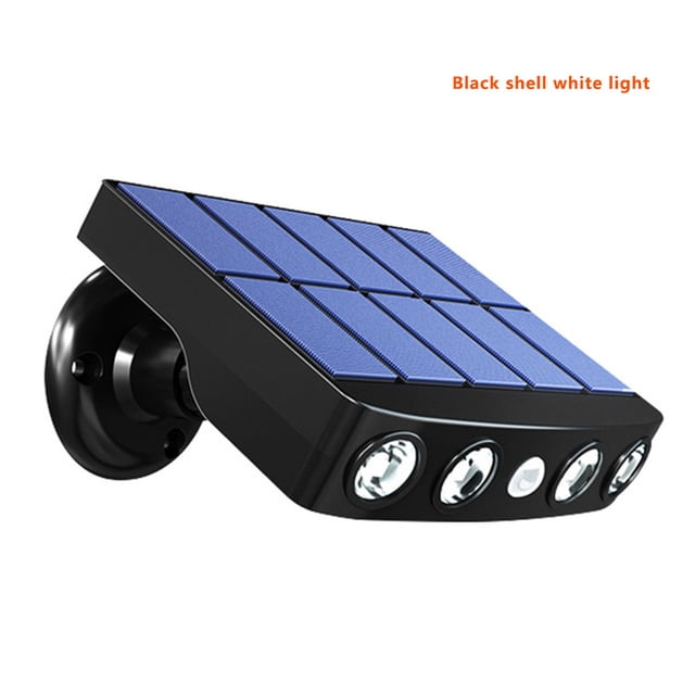 NUEVA luz solar al aire libre sensor de movimiento impermeable jardín LED lámpara solar focos para jardín camino calle luz de pared led Iluminación y accesorios Weißes Licht der schwarzen Muschel Naiovety HA005470-01B