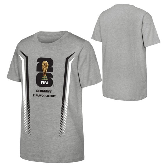 FIFA World Cup 2026 Men's Gray Stripe Germany Soccer Graphic Tee