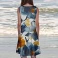 thumbnail image 4 of Ovzne Robes pour Femmes 2025 Robe d'Été Mode Vacances Été Couleur Unie Sans Manches Robe de Plage Fête Robe Imprimée Liquidation, 4 of 6