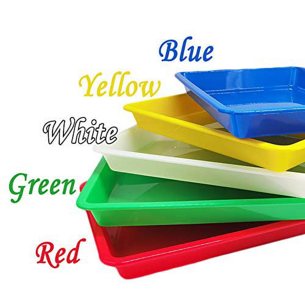 10 Pcs Plastic Art Trays,Multicolor Activity Tray Organizer Serving Tray for Crafts,DIY Projects,Painting,Beads,Organizing Supply
