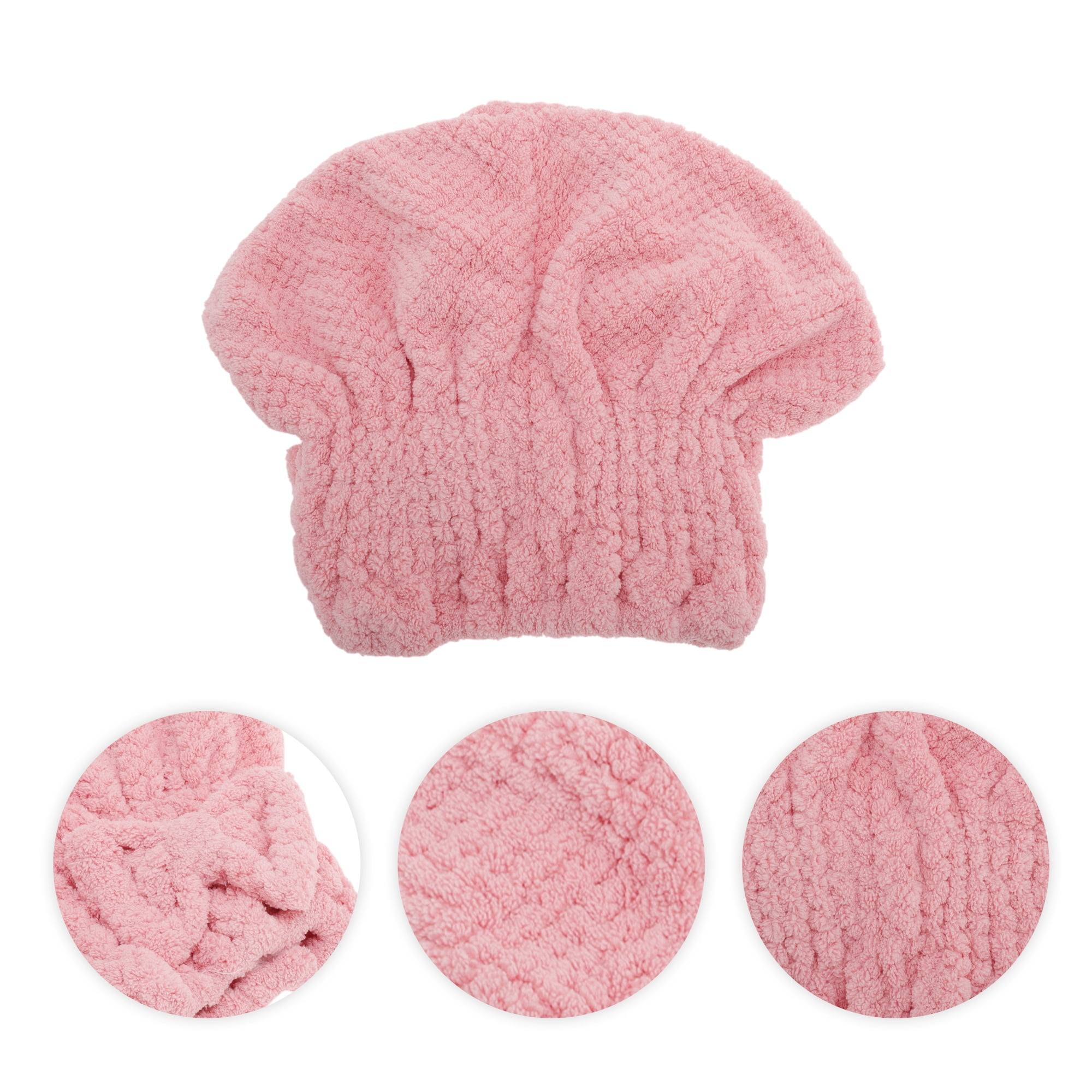 Unique Bargains 1pc Water-absorbent Quick Drying Bow Hair Towel 9.45"x 11.81" Pink