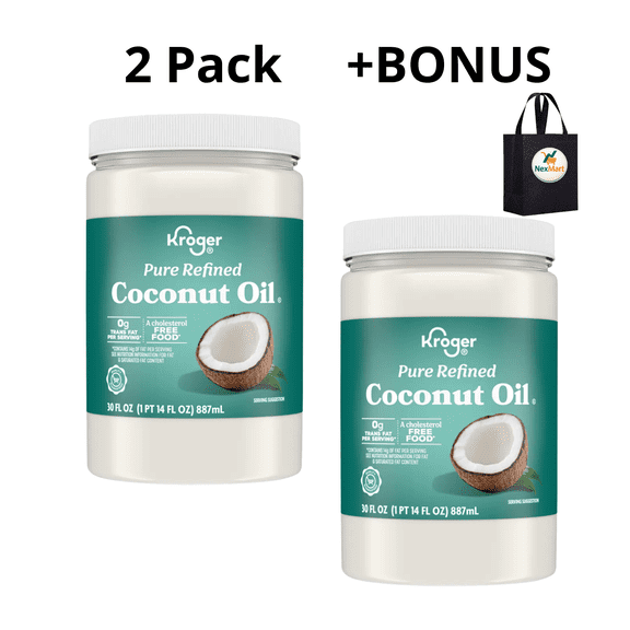 KG Pure Refined Coconut Oil, 30 fl oz , 2 Pack   Bonus