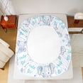 thumbnail image 5 of Homewish Cute Aniaml Elephant Full Size Sheets,Cartoon Loves Pattern Bed Sheets,White Blue Sheet Sets For Kids,Breathable Home Decor,4 Pieces, 5 of 7