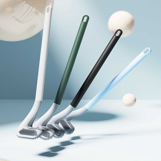 SSZMDLB 2Pcs Toilet Brush Set, Toilet Brush Set, Concealed Bathroom Cleaning Brush with Holder, Dense Bristles, Splash Cover, Hygienic Storage, Easy Clean, Modern Design, 2 Piece Kit for Home
