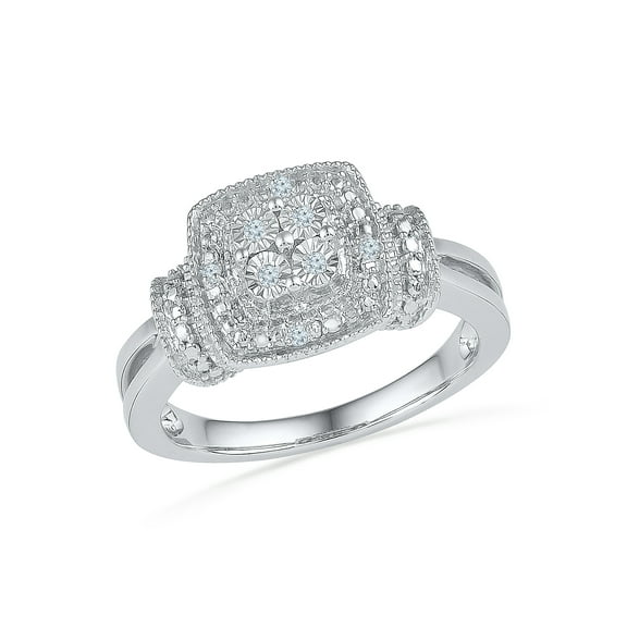 STERLING SILVER 0.03 CTTW WHITE DIAMOND FASHION RING