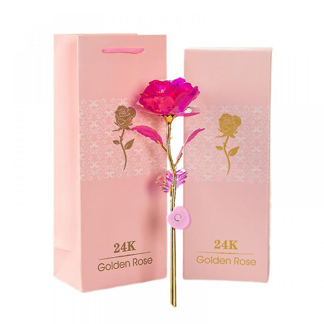 Caja de regalo de lujo Led Light String Galaxy Rose, rosas de oro de 24k para mujeres, Día de la Madre, cumpleaños, aniversario, mejor regalo del Día de San Valentín