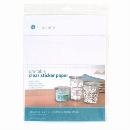 UPC: 0814792012529 | Silhouette Printable Clear Sticker Paper 8.5X11 8Pk