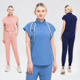 thumbnail image 2 of Conjunto de ropa de lavado de manos de manga corta, ropa quirúrgica elástica de verano de secado rápido, ropa de trabajo de médico de salón de belleza femenino, ropa de mano con cepillo de enfermera, 2 of 6
