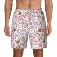 thumbnail image 3 of Uemuo Cute Rabbit Pattern Mens Swim Trunks Quick Dry Board Shorts with Mesh Lining, Stretch Beach Shorts Quick Dry No-Chafing Board Shorts-XX-Large, 3 of 9