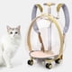 thumbnail image 5 of Maleta transparente para mascotas de gran capacidad con ruedas | Maleta de viaje transpirable con ruedas para perros y gatos pequeños | Acampada, senderismo y paseos al aire libre | Asa plegable y, 5 of 5
