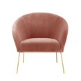 thumbnail image 2 of Nicole Miller Velvet Accent Chair Kamryn Barrel Style, Blush/Gold, 2 of 9