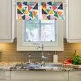 thumbnail image 2 of Yayeee Kitchen Valance Rod Pocket 54" x 18" Living Room Window Curtain, Red Triangles, 2 of 6