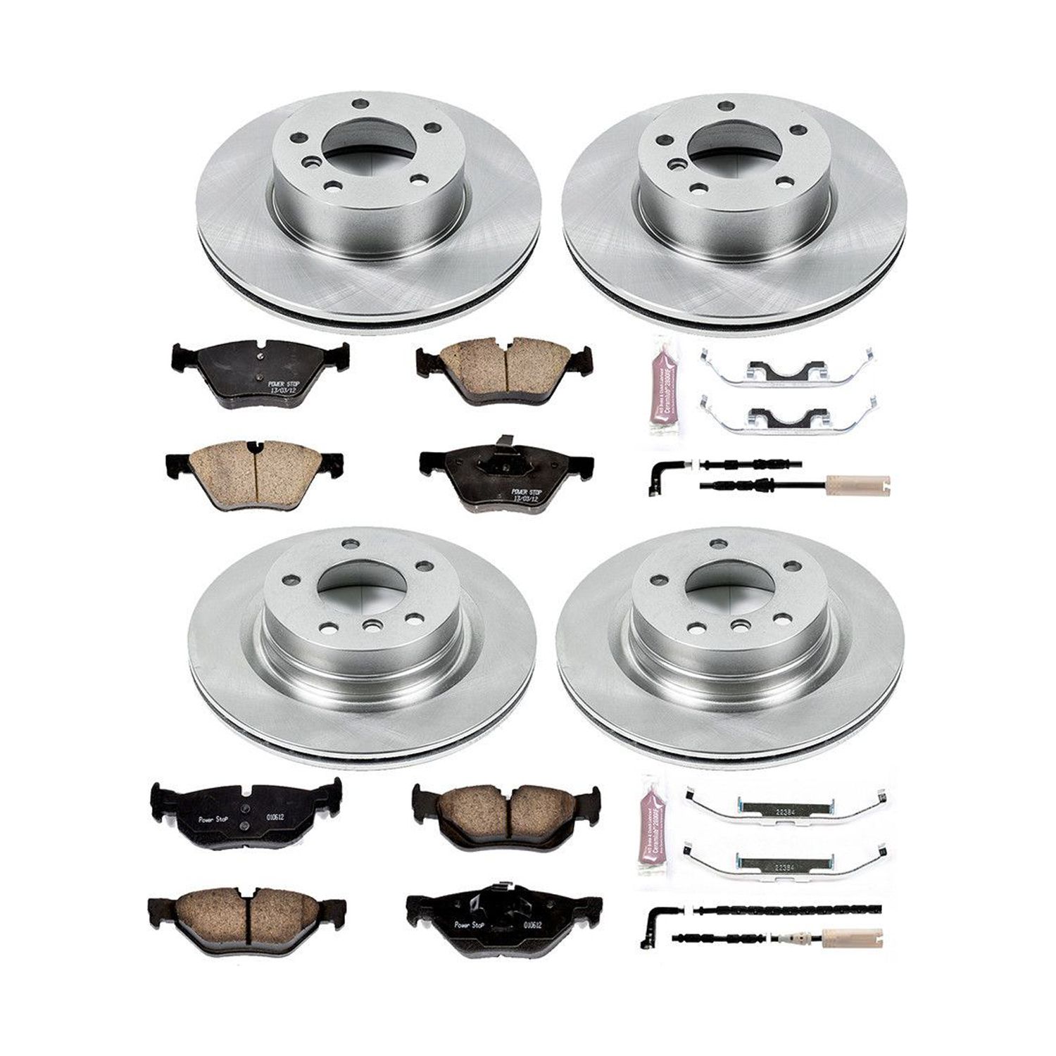 Power Stop Front and Rear Stock Replacement Brake Pad and Rotor Kit KOE2890