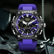 SMAEL Dual Time Multifunction Wristwatches Men Alloy Case Analog Quartz Waterproof Watches Male Sports Stopwatch Youth Student