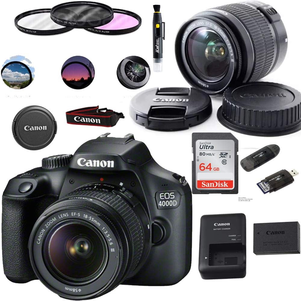 Canon EOS 4000D Digital Camera with EFS 1855MM F/3.55.6 III Lens