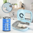 thumbnail image 3 of Toothbrush Case, Portable Toothbrush Cover with Cleaning Light, Rechargeable Toothbrush Box Holder with Fan Drying and Mirror for Home, Travel or Business Trip - Blue, 3 of 9