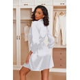 thumbnail image 5 of Ekouaer Women's Satin Robes Long Sleeve Silk Robe Bride Bridesmaid Robes Bridal Robes Soft Kimono Bathrobe, 5 of 6