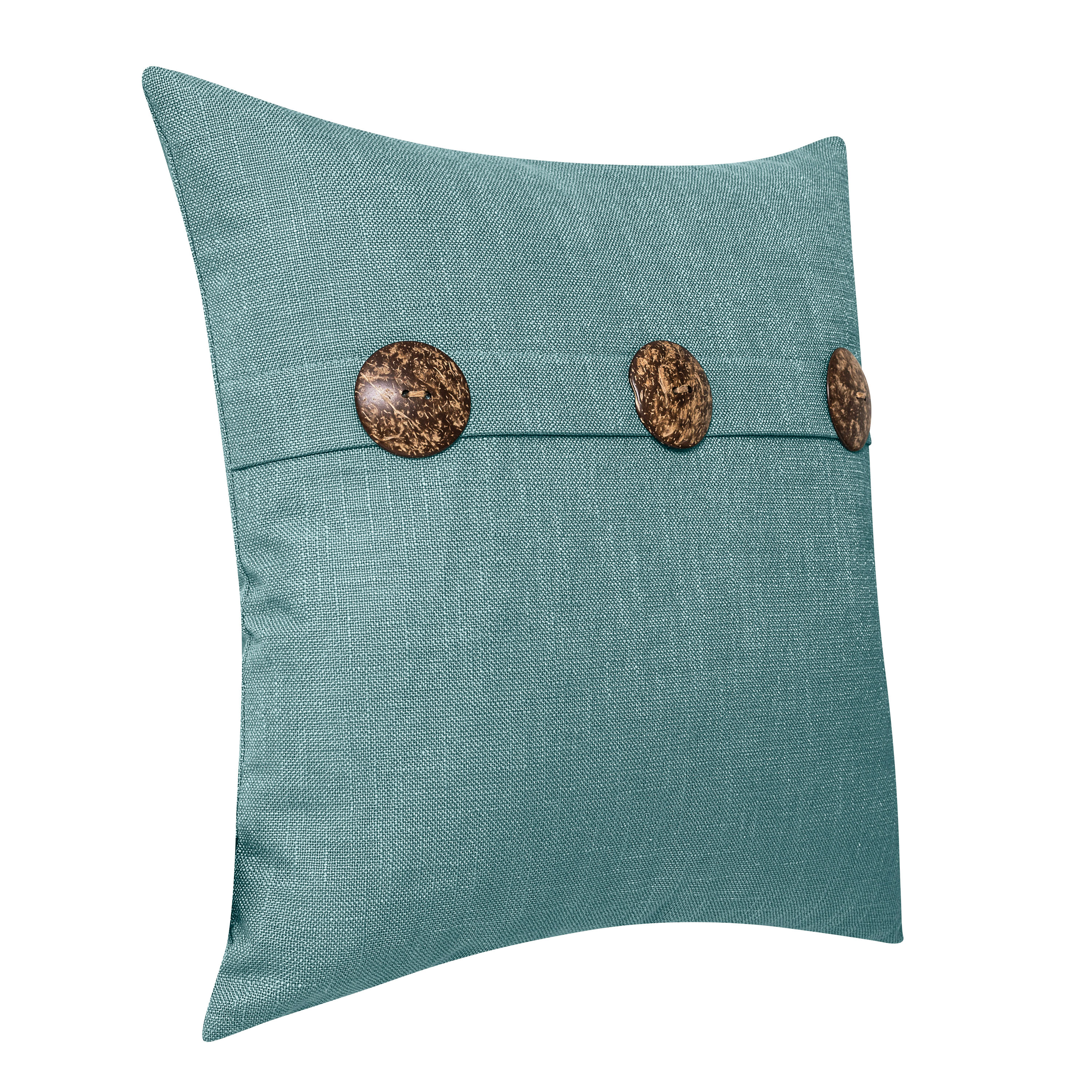 Better Homes & Gardens Feather Filled Three Button Decorative Throw Pillow, 20" x 20", Dark Teal