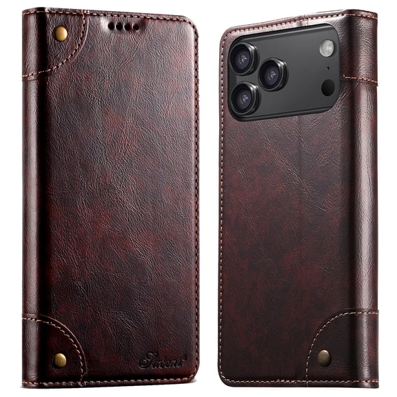 Dteck Wallet Case for iPhone 18 Pro Max with Card Holder, Shockproof TPU Shell PU Leather Magnetic Closure Protective Flip Folio Cover with Kickstand,Brown
