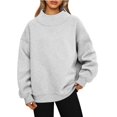 thumbnail image 2 of Women'S Long Sleeve High Neck Pullover Hoodie Comfortable  Sweatshirt For Casual Wear, 2 of 12