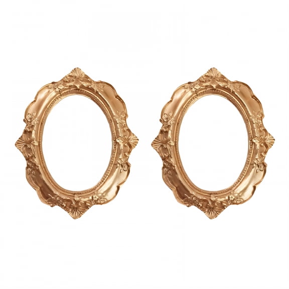DESIGNICE 2Pcs Vintage Picture Frames,Style Upgrade Small Picture Frames,Space Uplift Gold Picture Frames,5.91"X4.73",Style1