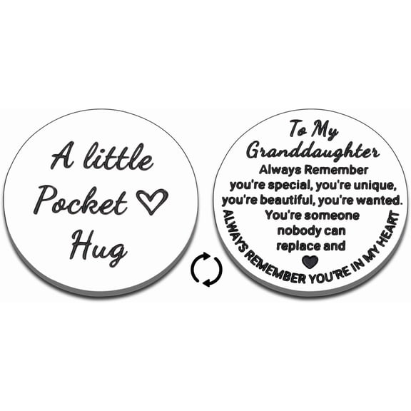 Christmas Pocket Hug for Kids, Granddaughter Gifts from Grandma, Pocket Hug Token, Birthday Graduation Christmas Stocking Stuffers for Granddaughter White Elephant Hug for Her