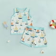 thumbnail image 2 of TOWED22 Toddler Baby Boy Casual Outfits 2 Piece Sleeveless Top Tee + Colorful Graphic Pull-on Shorts Summer Clothes(Light Green,6-12 M), 2 of 5