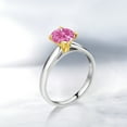 thumbnail image 4 of Gem Stone King 925 Silver and 10K Yellow Gold Ring Solitaire Ring Set With 7mm Round Pink Zirconia (Size 5), 4 of 4