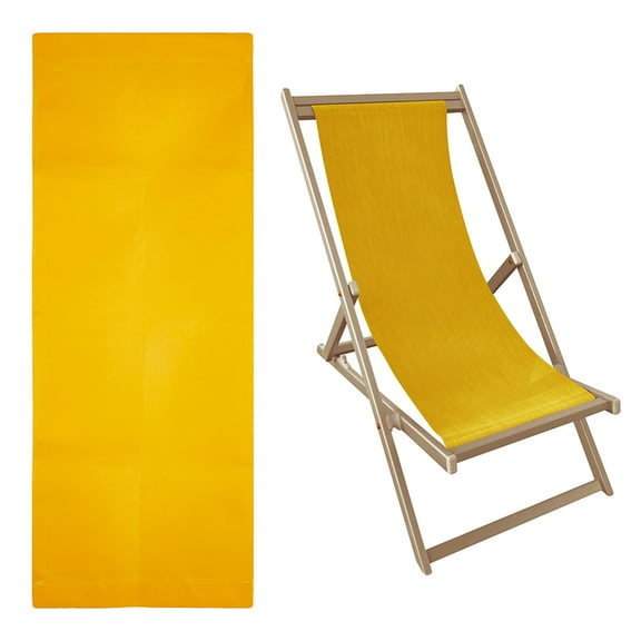 1 pc Beach Chair Replacement Fabrics 45x16.92 Inch Sling Chair Replacement Canvas Yellow Patio Sling Chairs Cloth Outdoor Folding Chair Fabric for Home Beach Chair Garden Courtyard