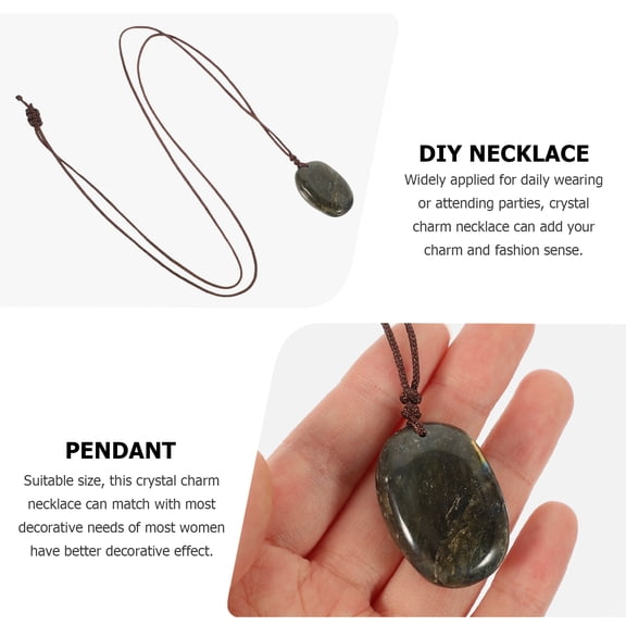 TEHAUX Natural Stone Pendant Necklace Multi-Color for Women and Men Stylish Jewelry Accessory 1 Pack