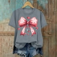 thumbnail image 4 of YTCAMLO Valentine's Day Shirts for Women Casual Basic Short Sleeve T Shirts Pink Bowknot Tunic Tops Cute Graphic Tees Spring Clothes, Gray5 XXL, 4 of 6
