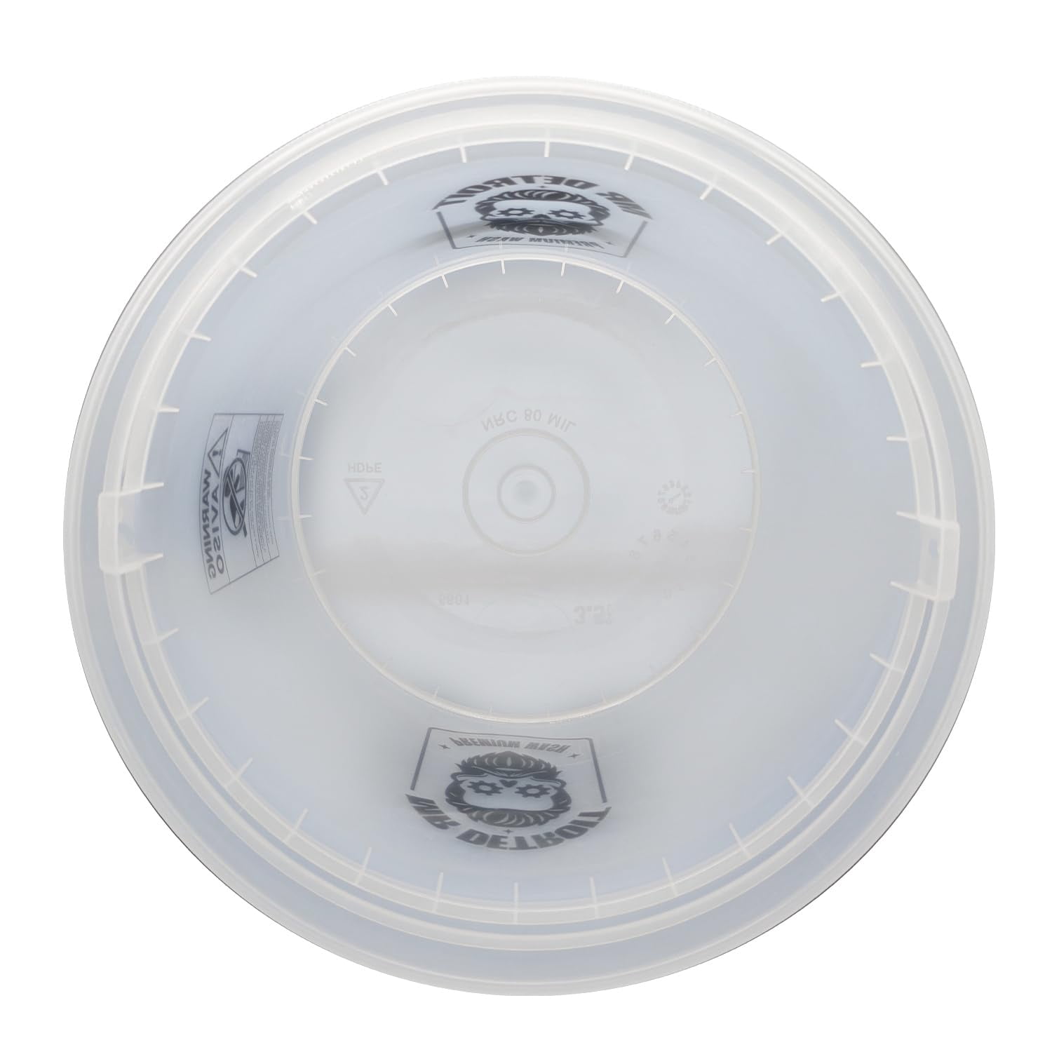 Mr. Detroit - 3.5 Gal Car Wash Bucket, Plastic White Heavy Duty Clear Detailing Bucket for RV, Boat, Motorcycle & Home Detailing (Eco-Friendly)