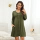 thumbnail image 1 of Camisón con botones camisón de cuello redondo elegante suave lavable a la moda para mujeres para el dormitorio del hogar ANGGREK Otros, 1 of 7