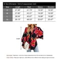 thumbnail image 6 of Womens Plaid Shirts Valentine Day Lantern Sleeve Boho Floral Print Button Down Shirts Alsol Lamesa, 6 of 6